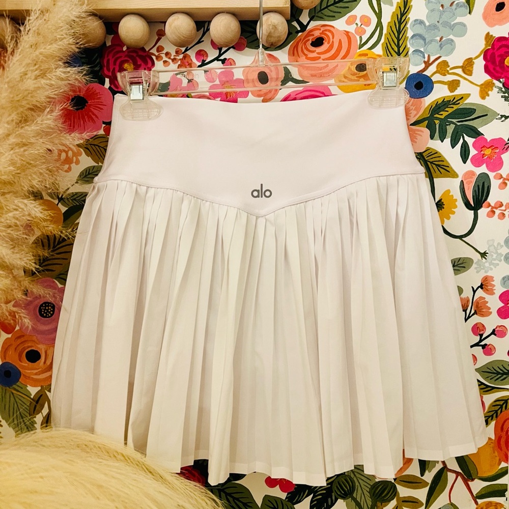 Alo Grand Slam Tennis Skirt, white, medium